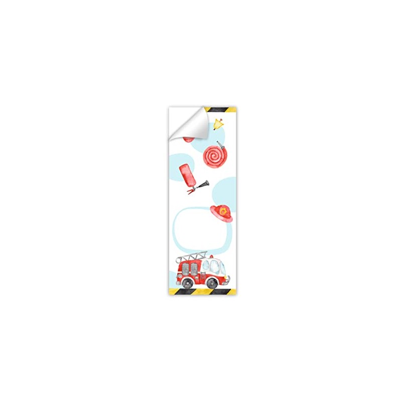12 Gift Bags (Natural) + 12 Stickers Fire Brigade Engine