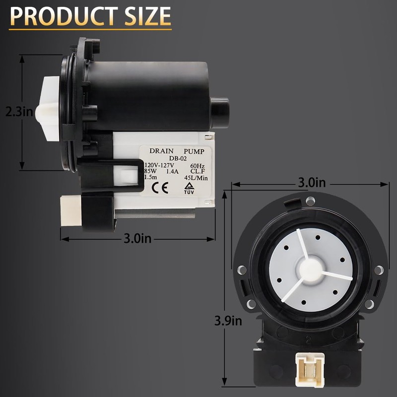 Siwdoy WH23X10036 Drain Pump Motor (ONLY MOTOR) Compatible with GE