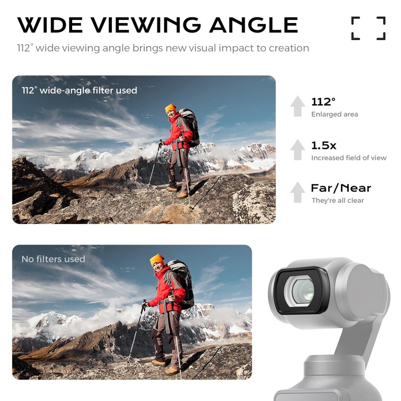 MINGVEN Magnetic Wide Angle Lens + Black Diffusion 1/4 +