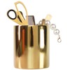 LOUIE SILNA Office Accessories Gold Ceramic Pen Holder, Desk Organiser