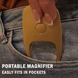 Flipo Rechargeable Magnifying Glass with Light, 5X Lighted Magnifier, Pocket Magnifying Glass with Light and Keychain, Handheld Magnifier with Light, Illuminated Magnifier for Reading Coins Jewelry