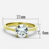YourJewelleryBox Solitaire Engagement Simulated Diamond Ring Womens Steel Gold Size