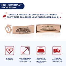 Divoti Custom Dual-Sided Engraved Silicone Medical Alert ID Wristband w/Security Clasp & Trim-to-Fit Lime Range Silicone Band w/Security Clasp - 14MM PVD Rose Gold/White