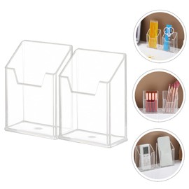 Operitacx 2pcs Makeup Brush Storage Box Clear Makeup Brush Holder Table Organizer for Desk Makeup Containers Desk Accessories Clear Desk Organizer Portable Student Pen Holder Pen Acrylic