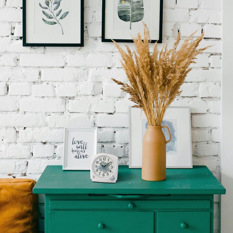 Seiko Serene Non Ticking Bedroom Alarm Clock, 5 Inch, White