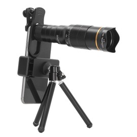 32X Zoom Lens with Tripod, Mobile Phone Telephoto Lens Telescope, 0.63X Ultra Wide Angle Lens, Large Aperture, for Watching Games, Concerts, Animals