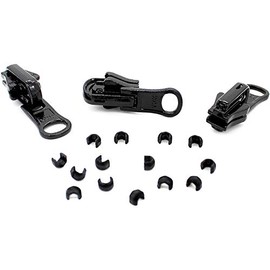 Zipper Repair Kit - #5 YKK Vislon Plastic Reversible Sliders - 3 Pulls Per Pack - Made in The United States