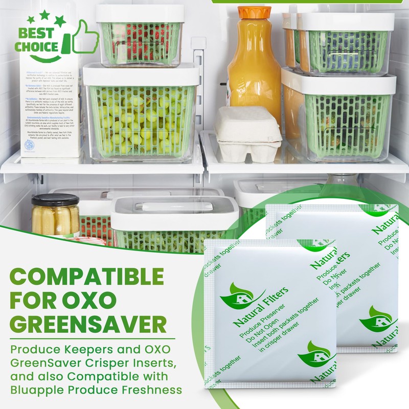 Natural Filters 4 Pack Greensaver Produce Preserver Filter Refills Compatible