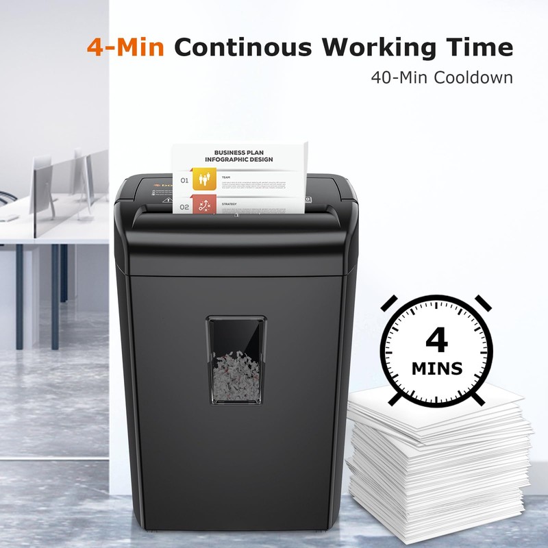Bonsaii 10-Sheet Cross Cut Paper Shredder, 5.5 Gal Home Office