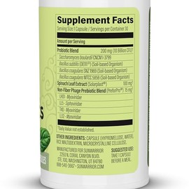 Sunwarrior Probiotics Soil-based Vegan Capsules | 10 billion CFU for Digestion Soy Free Gluten Free Dairy Free | 30 CT