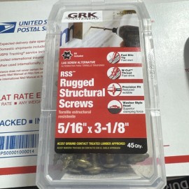 GRK Fasteners Rugged Structural Wood Screw Star Drive Washer Head 5/16 in x 3-1/8 in (45-Pack)