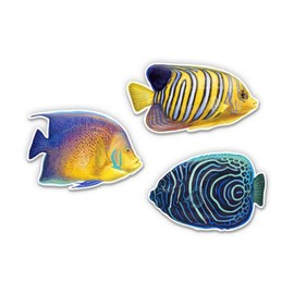 Colorful Tropical Fish Set of 3-2" Each Vinyl Stickers - for Car Laptop I-Pad Phone Helmet Hard Hat - Waterproof Decals