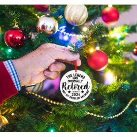 D4DREAM Retired Christmas Ornament 2024,The Legend has Officially Retired,Best Retirement Gifts for Women Coworkers Boss Colleague,1st Xmas Retirement Ornaments