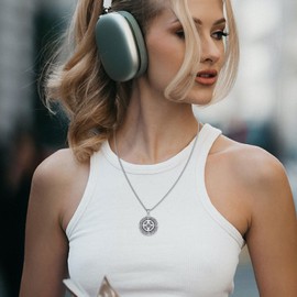 DRINSPER Compass Necklace for Women 925 Sterling Silver Celtic Knot Compass Pendant Necklace Jewelry Friendship Talisman Travel Necklace Christmas Graduation Birthday Gifts for Men Her Him