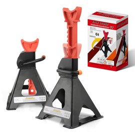 Lafati Torres de Soporte para Auto de 6 Toneladas, Gatos de Piso de Acero con Doble Bloqueo, Altura Ajustable, Herramienta de Taller Mecánico para Reparación, 2 Piezas