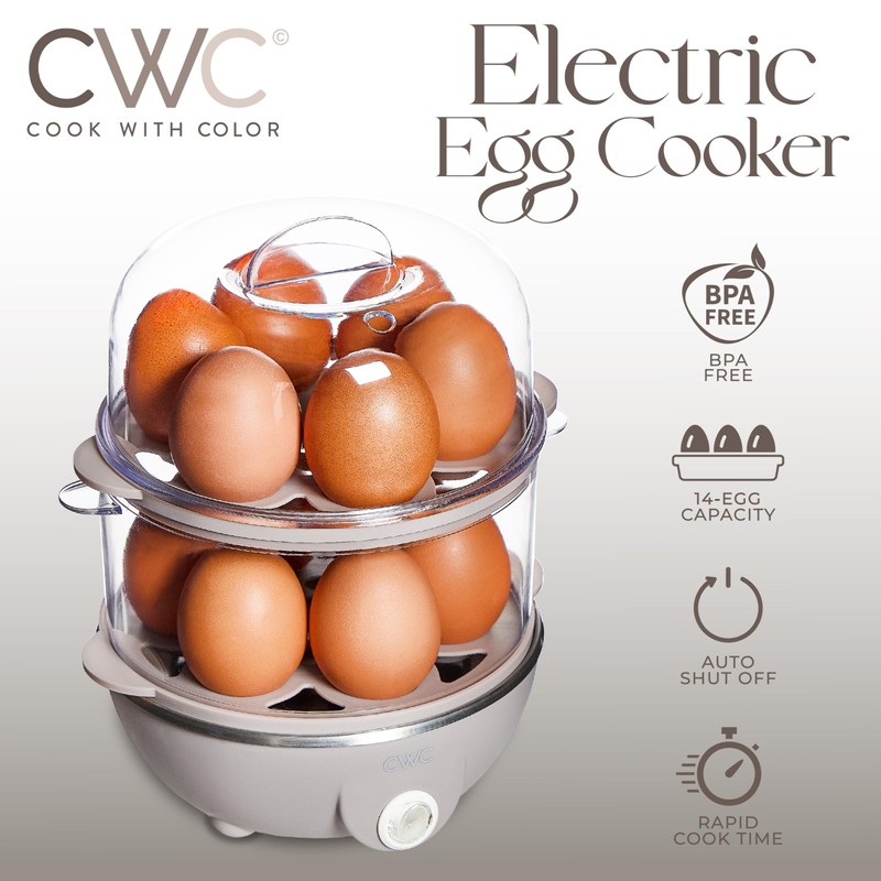 COOK WITH COLOR 350W Electric Double Layer Egg Cooker -