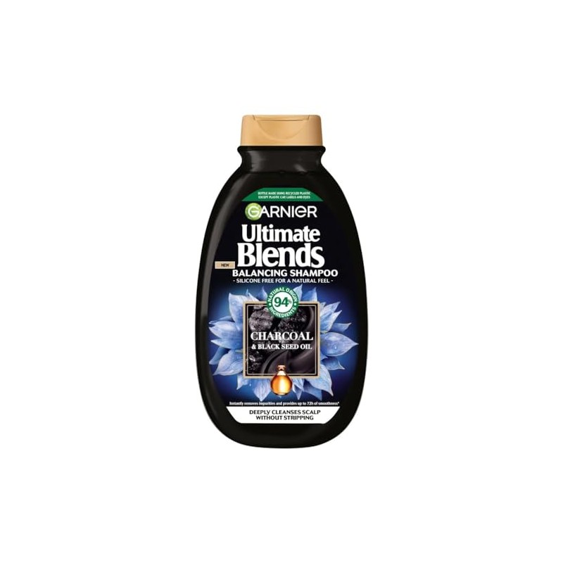 Garnier Ultimate Blends Magnetic Charcoal Shampoo - 300ml: Detoxify and