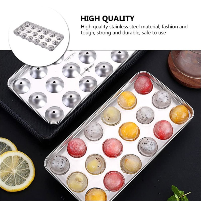 Stainless Steel Ice Mold Reusable Ice Trays Ball Shaped Ice
