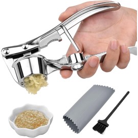 Prensa de Ajos, Exprimidor de Ajos Profesional, 3 en 1 Fáciles de Apretar y Limpiar, Ergonómico, Herramienta de Cocina para Hogar