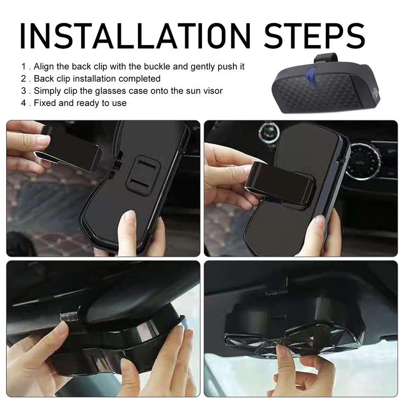 Arwrilt 1 PC Car Sun Visor Sunglasses Case, 6.7" x