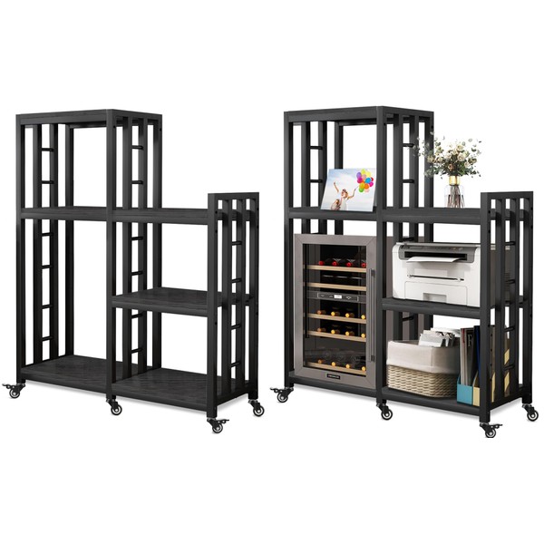 BRIGHTSHOW Printer Stand with Wheels, Large Printer Table with Adjustable