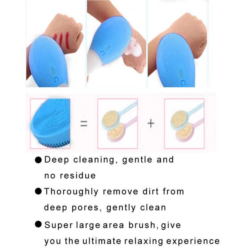 Electric Silicone Brush Silicone Body Brush Long Handle Shower Brush