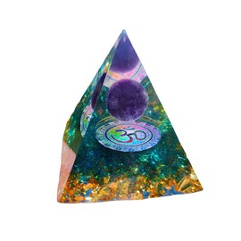VMSTKWW Orgone Pyramid Moonstone Ogan Crystal Amethyst Orgonite Pyramid Nature Reiki Chakra Crushed Stone Tree of Life Crystal Healing Chakra Pyramid Gift for Friends