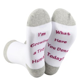 CENWA 1 Pair Pregnancy Gift New Mom Gifts I'm Growing a Tiny Human What Have You Done Today Mom Sock Pregnant Mom Gift, Have You Done Long, Medium