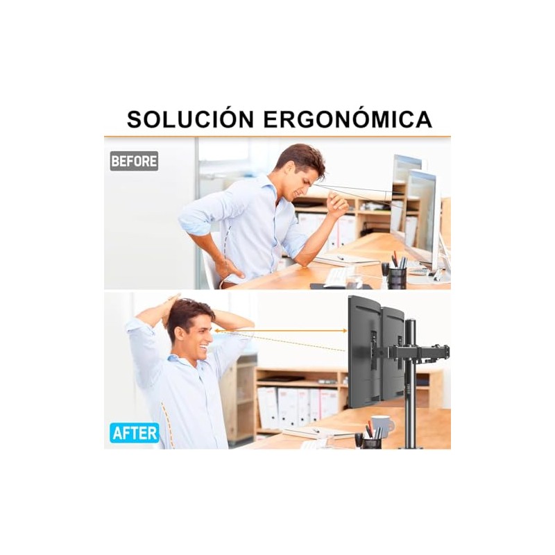 Vimi Soporte Articulado 2 Monitores 15-33 Pulgadas para Escritorio