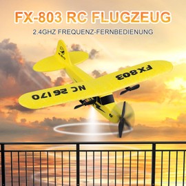Henakmsl 2.4GHz RC Plane 2CH Remote Controlled Airplane, RTF for Beginners, Children and Adults, Toy with USB Charge, Yellow