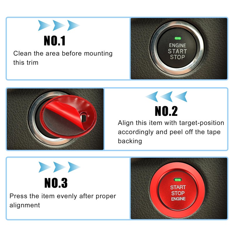 X AUTOHAUX Engine Start Stop Button Cover Kit One Click