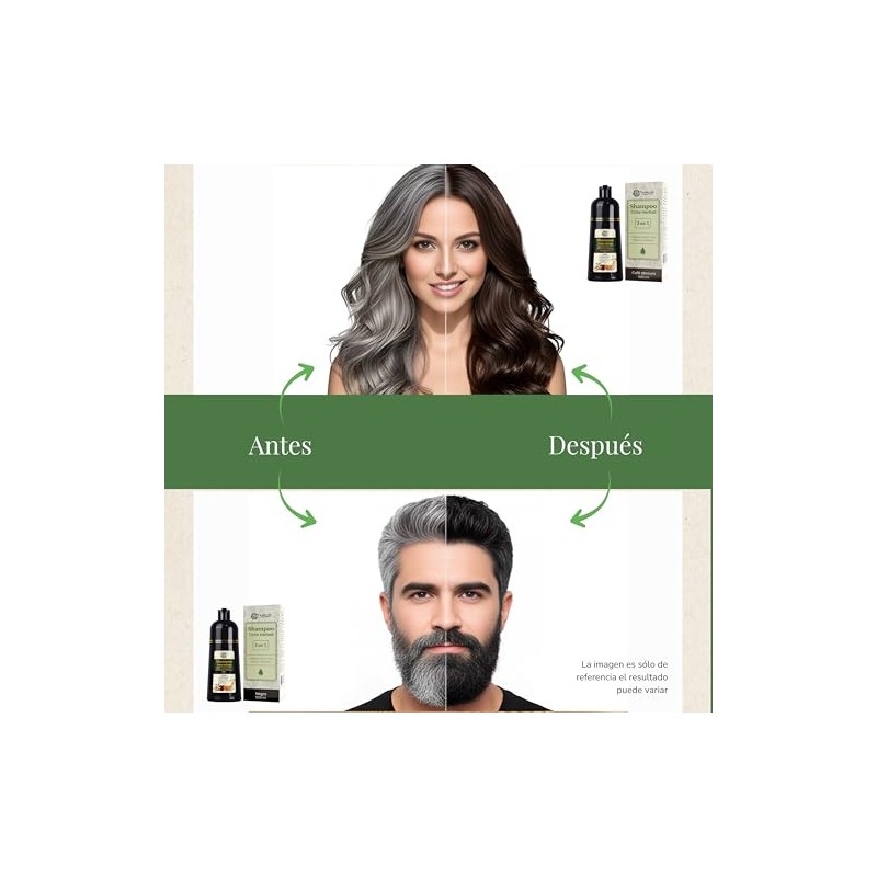 Shampoo para Pintar Canas, Shampoo Tinte Café Obscuro 3 en