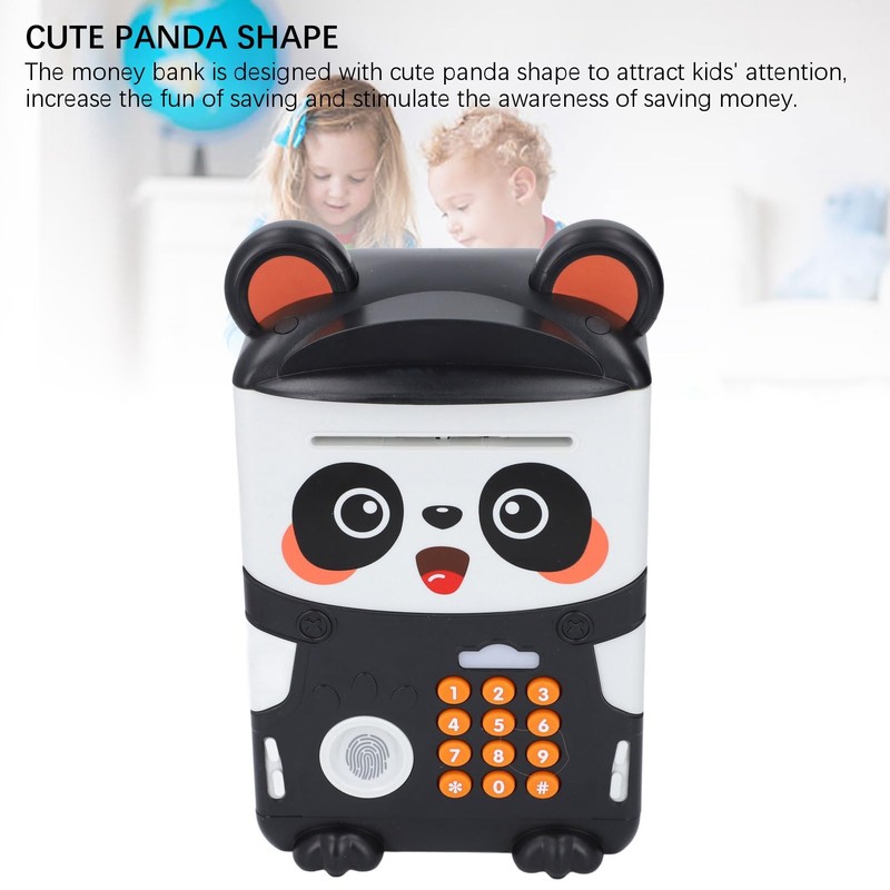 generic 8.9x5.9in Money Bank Password Fingerprint Recognition Cute Panda Shape