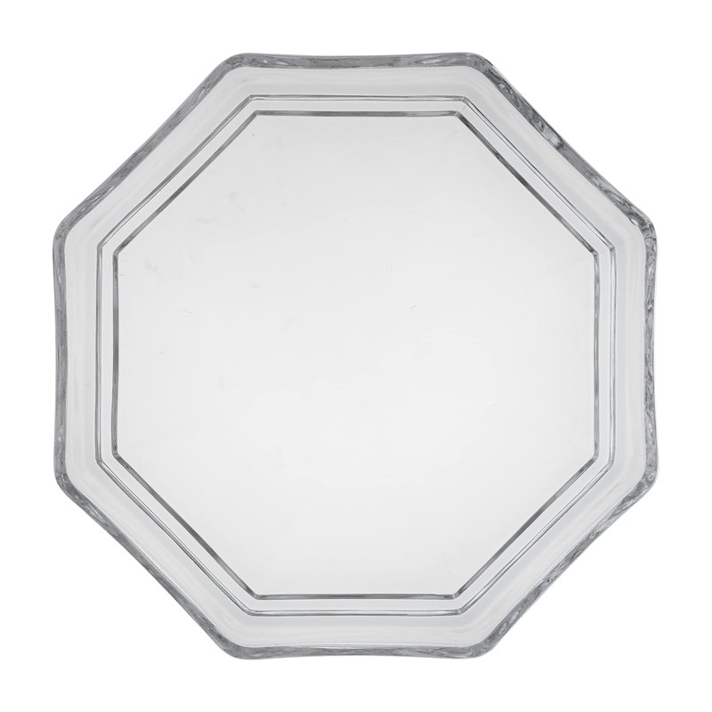 Mizusaki Glass MKG-218015 Tiered Octagonal Plate, Approx. 5.9 inches (15