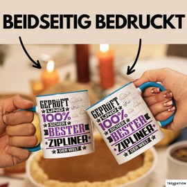 Trendation Zipliner Gift Funny Saying for Zipliner Gift Idea Bester Zipliner Der Welt (Blue)