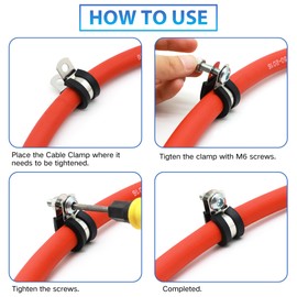 Oiojuct 3/4 Inch Cable Clamp - Rubber Stainless Steel Wire Clamps - Metal Hose Clips, Tubing, Pipe Clamp, Line Holder Tool (20 Pack)