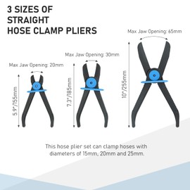 ATPEAM Hose Clamp Pliers Pinch Off Pliers Set 6 PCS Plastic Fuel Line Clamp Pliers Set for Fuel Hoses, Gas Lines Brake Hoses, Radiator Hoses, Coolant Hoses (3pcs Straight + 3pcs 90° Angled)