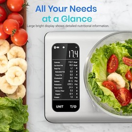 Etekcity Food Kitchen Scale with Nutritional Calculator, Smart App, 11lb | Free app with 19 nutrients tracking, calorie and macro calculator, grams an