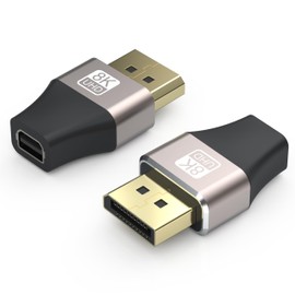 VMOJO 2 Pack Mini DP to DisplayPort 8K Converter, Adapter, 8K@60Hz, 4K@144Hz, Bi-Directional Transmission, Compatible with Macbook, Surface Pro, Plug and Play