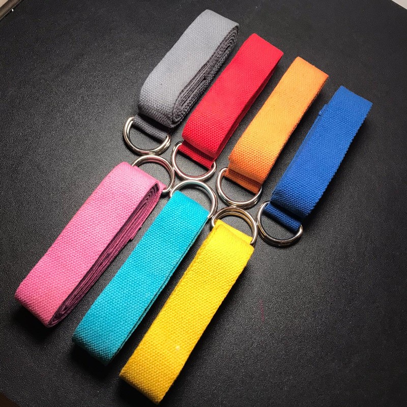 D-Ring Buckle Cotton Belt for Yoga Stretching Exercise Durable Flexible