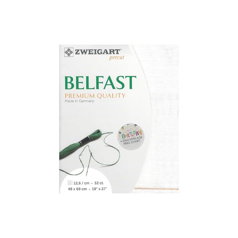 Zweigart 32 Count Belfast Linen Antique White 50x70cm (19.5x27.5 inches)-