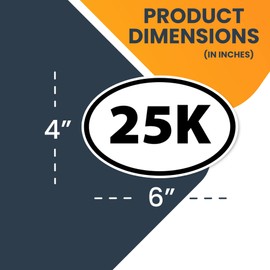 Magnet Me Up 25K Marathon Black Oval Magnet Decal, 4x6 Inches, Heavy Duty Automotive Magnet for Car Truck SUV