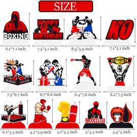 13pcs Boxing Birthday Honeycomb Centerpieces Boxing Match Themed Party Decor Boxing Match Birthday Party Decorations for Wrestle Fitness Fight Sports Party Supplies