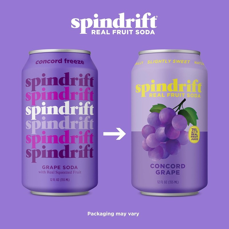 Spindrift "Concord Freeze" Grape Soda Made With Real Squeezed Fruit