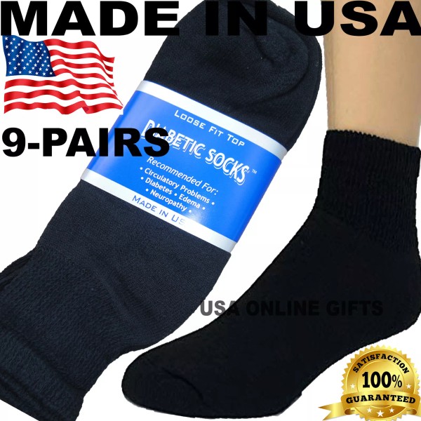 CRESWELL BEST QUALITY CRESWELL 9 PAIRS BLACK DIABETIC ANKLE SOCKS