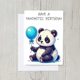 PICTURE THIS PRINTS Have a Pandastic Birthday, Cute Panda Birthday Card, Funny Animal-Themed Celebration Greeting Card for Panda Lovers, Comes with Envelope (5x7”)