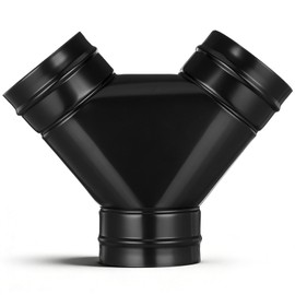 Landhoow 3 Way Duct Splitter Exhaust Pipe Splitter Y Connector for Indoor Growing Tents Dryer Vent Hoses Durable HVAC Fitting for Efficient Airflow Distribution Black (4" X 4" X 4")