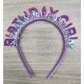 CIEHER Purple Birthday Girl Headband Birthday Crown for Women Girls