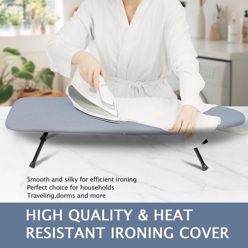 SheeChung 12.5"x32" Small Table Top Ironing Board Cover and Pad,Fits