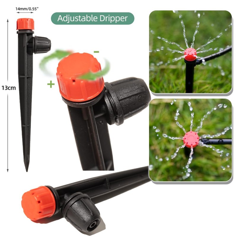 25Pc 8 Holes Drip Irrigation Emitters Sprayer Adjustable Micro Sprinkler